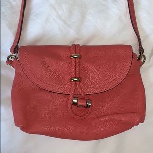 Uterque // Pink leather crossbody bag